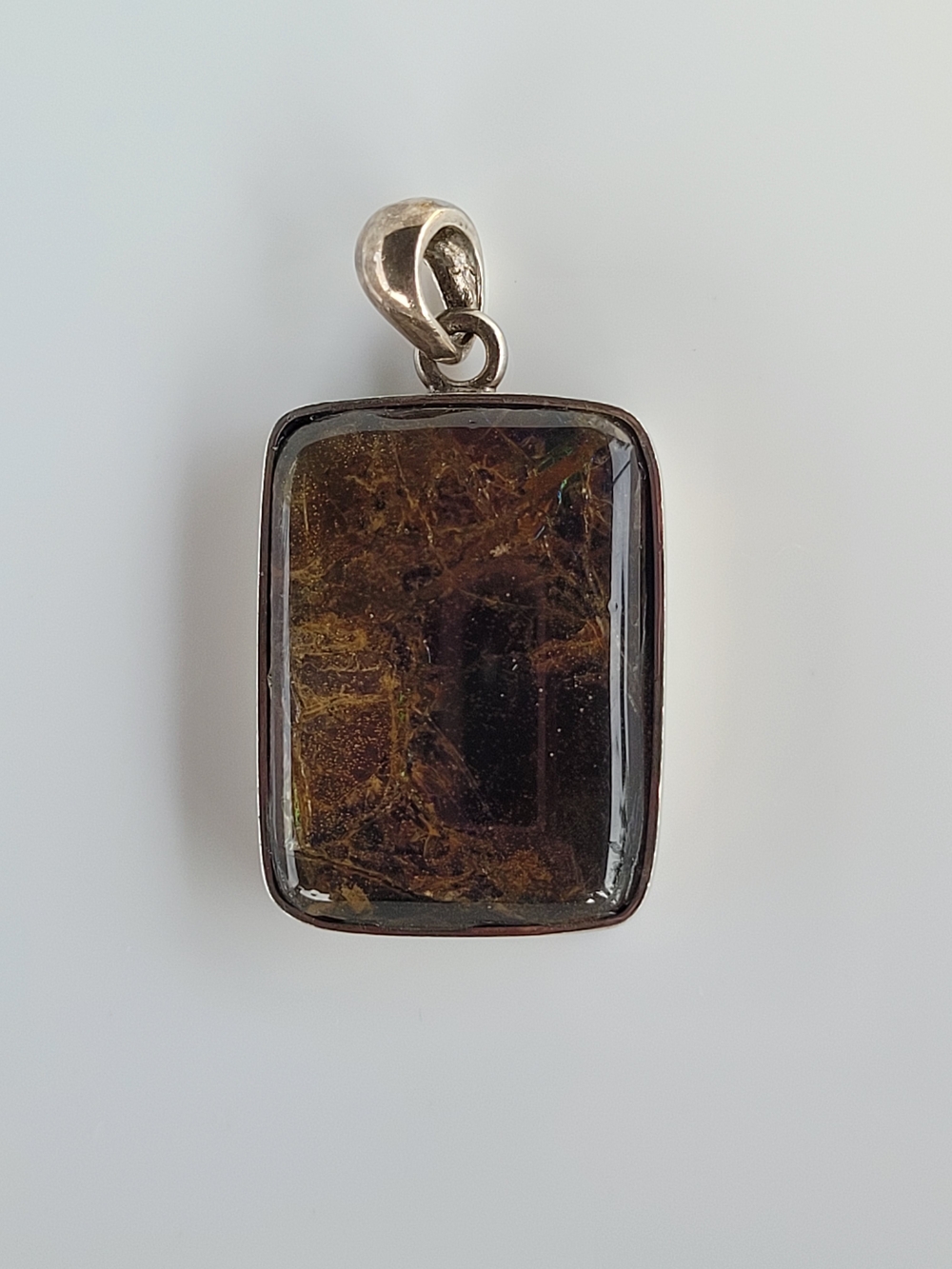 🍂 Vintage 925 Sterling Silver Tiger's Eye Matrix Designer Pendant